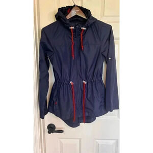 Weather Tamer Parka In A Pocket Blue Jacket Rain Coat Women’s Size S‎ (4-6)